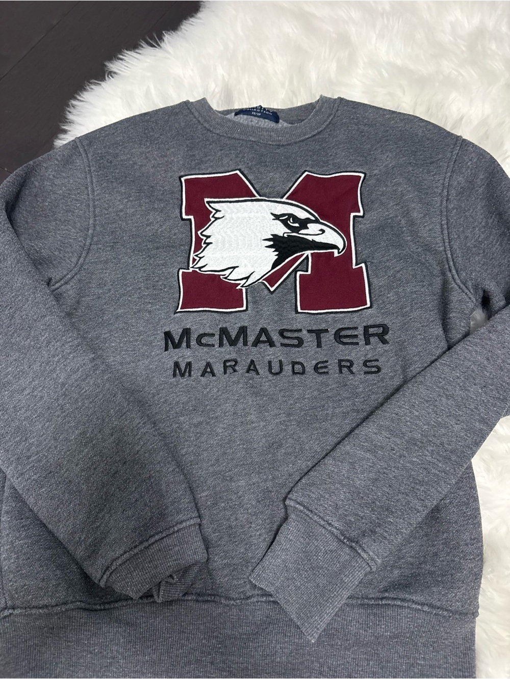 McMaster Marauders grey/white/red crewneck